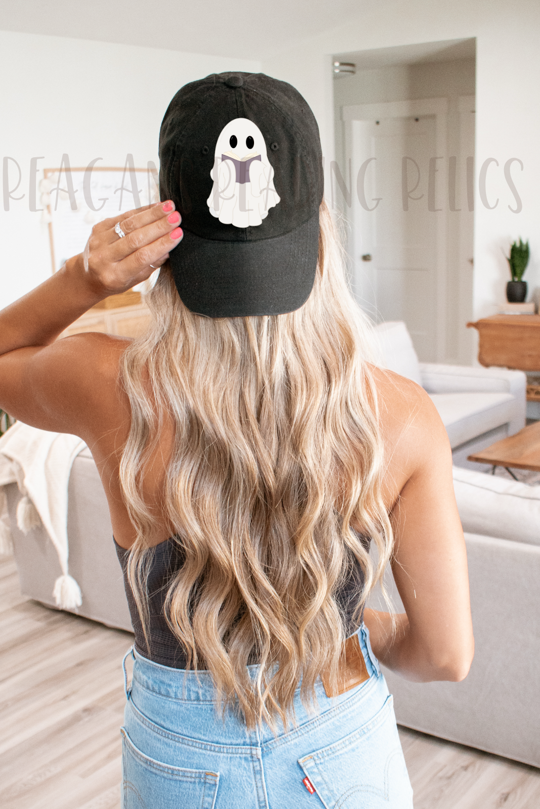 Ghostie Reading Unisex Distressed Cap
