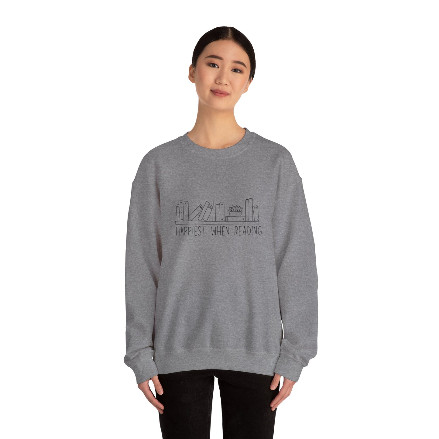 Happiest When reading Crewneck Sweatshirt