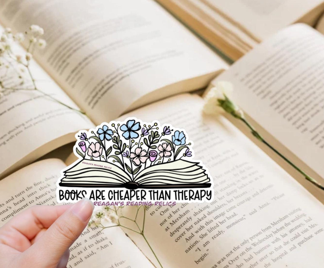 Wholesale Books are cheaper than therapy Sticker