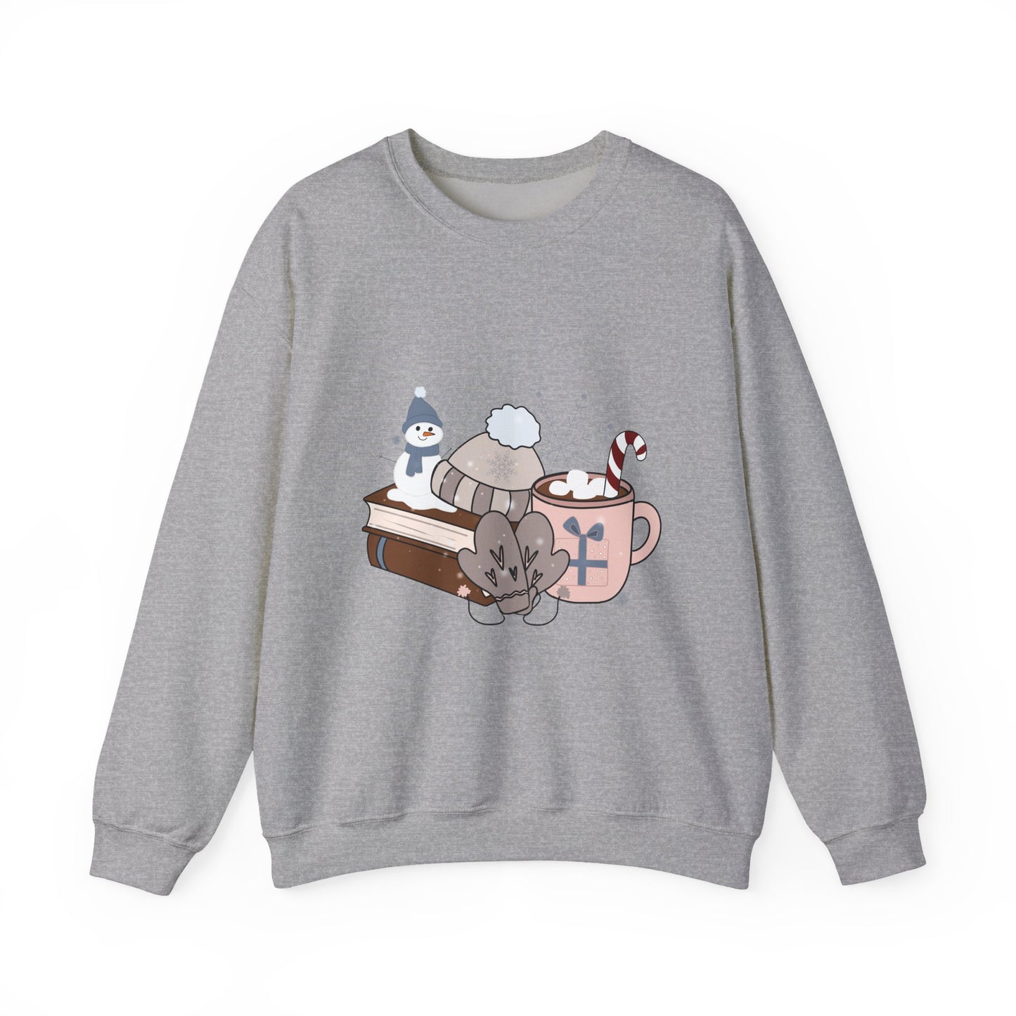 Cozy Winter bookstack Unisex crew