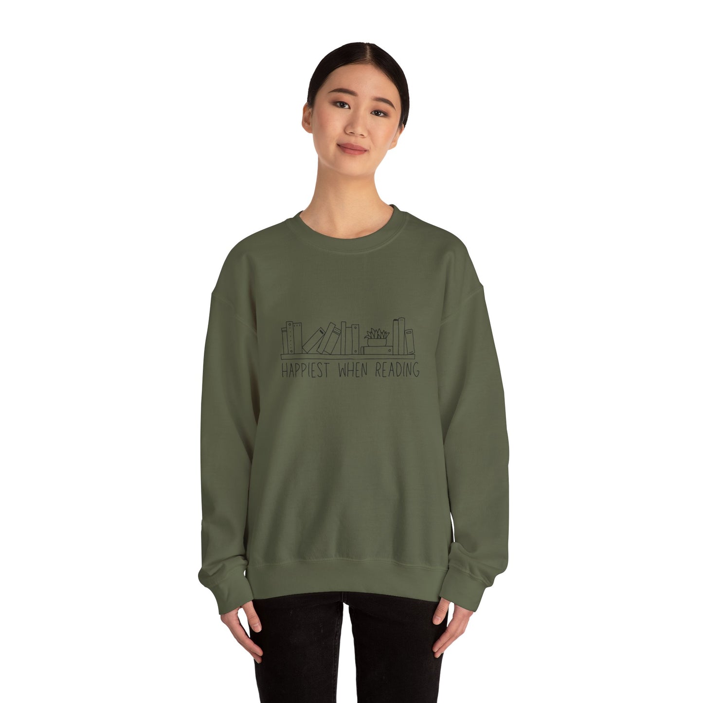 Happiest When reading Crewneck Sweatshirt