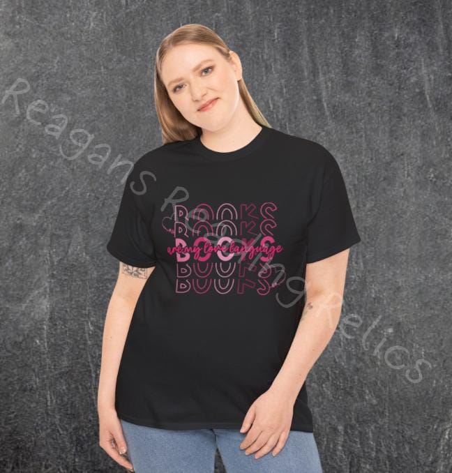Books, Books, Books are my love language Unisex Heavy Cotton Tee