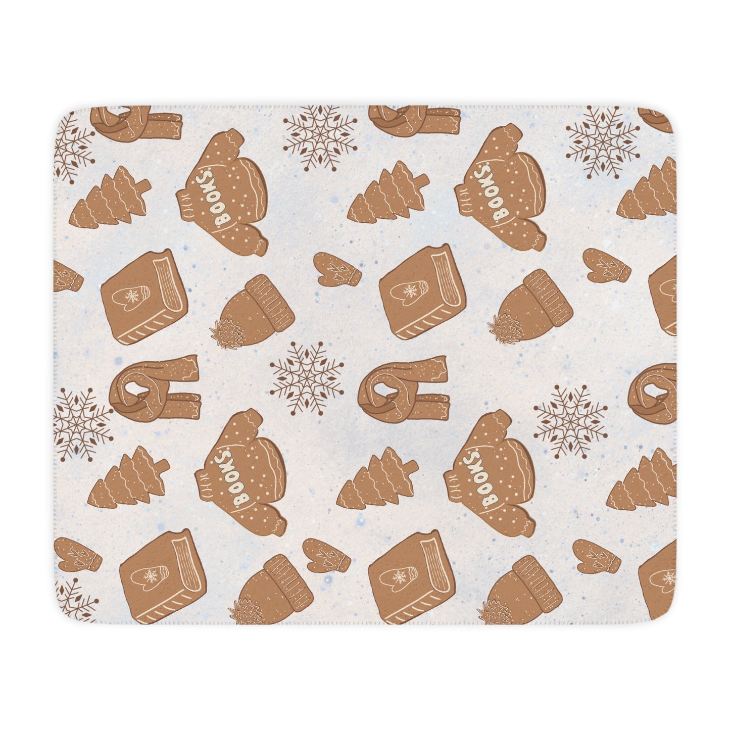 Bookish Gingerbread Tan Sherpa Blanket