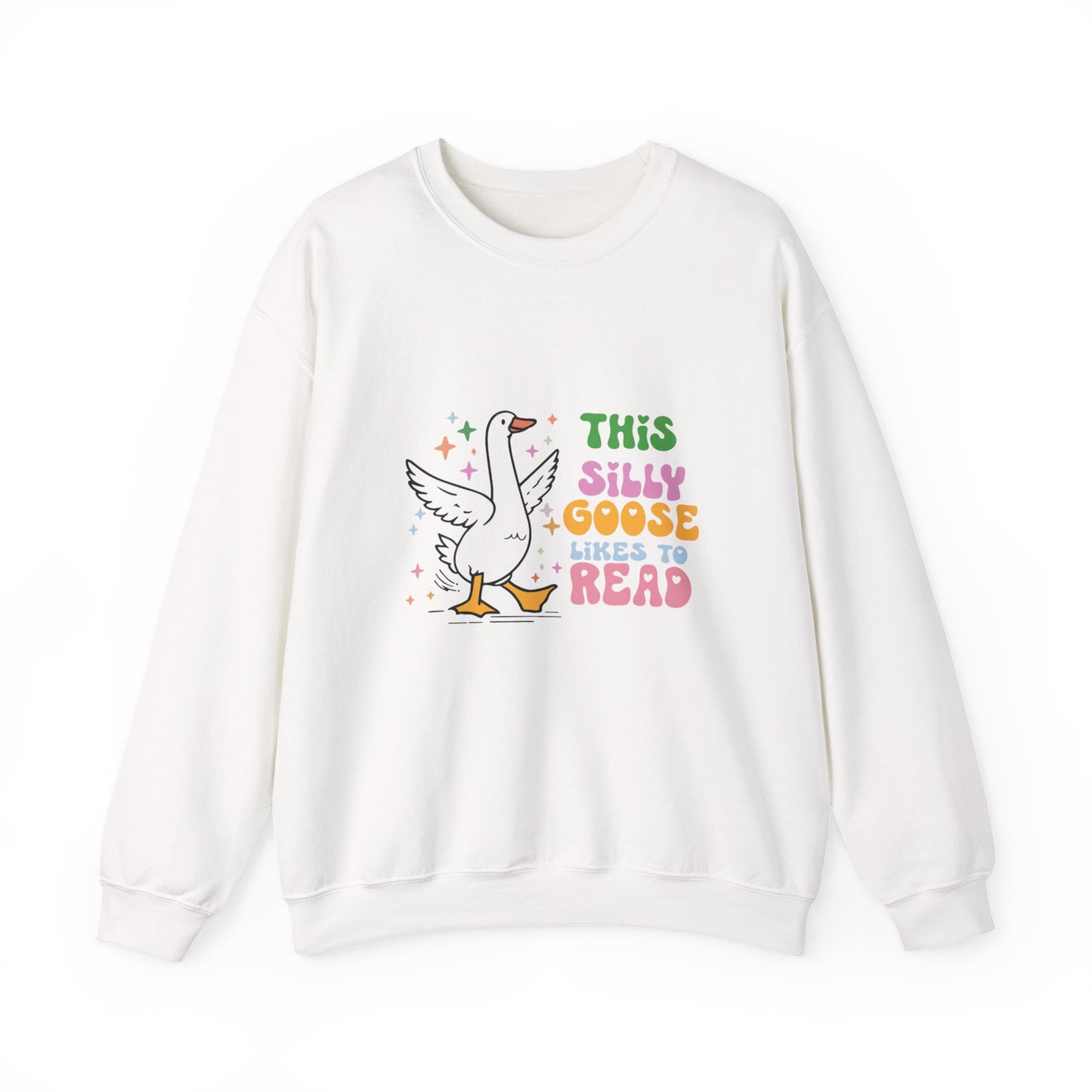 This Silly Goose Likes to Read Unisex Heavy Blend™ Crewneck Sweatshirt