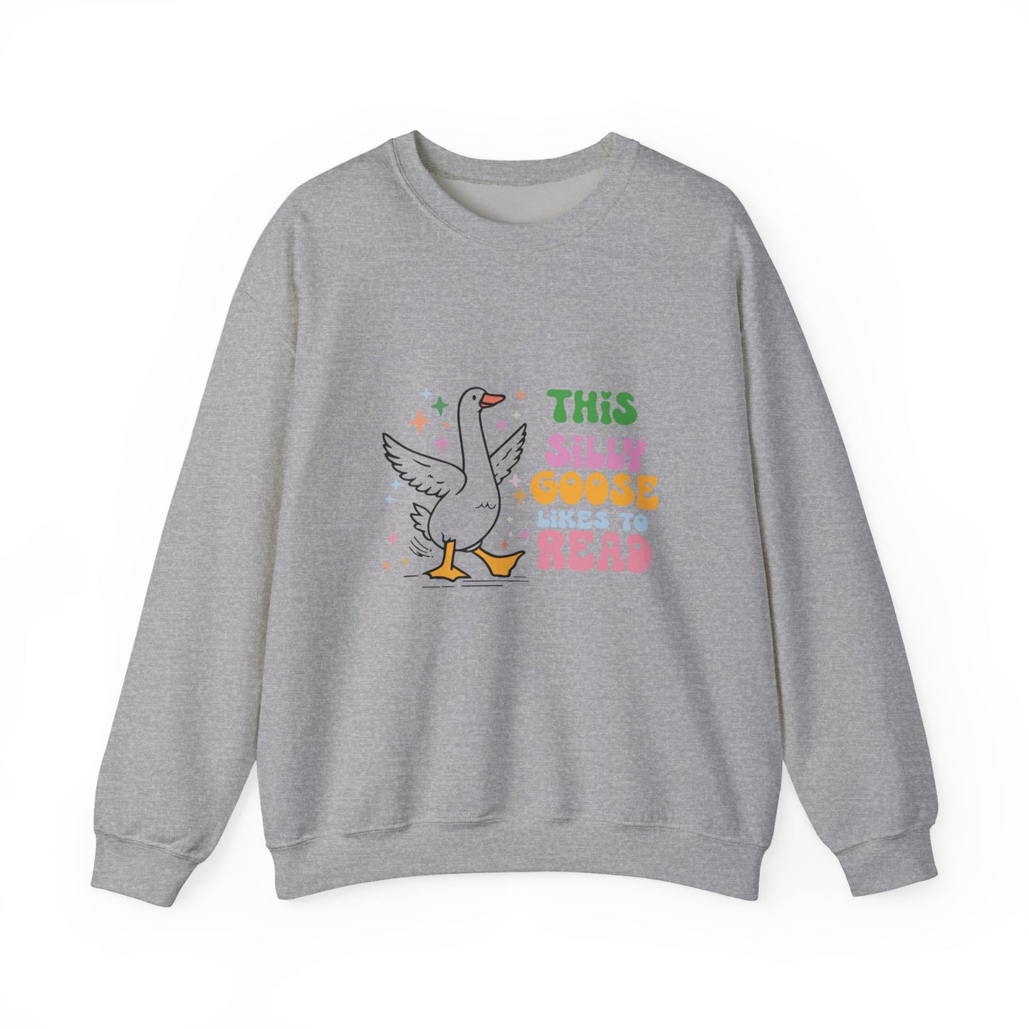 This Silly Goose Likes to Read Unisex Heavy Blend™ Crewneck Sweatshirt