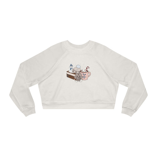 Bookish winter Women's Cropped Fleece Pullover