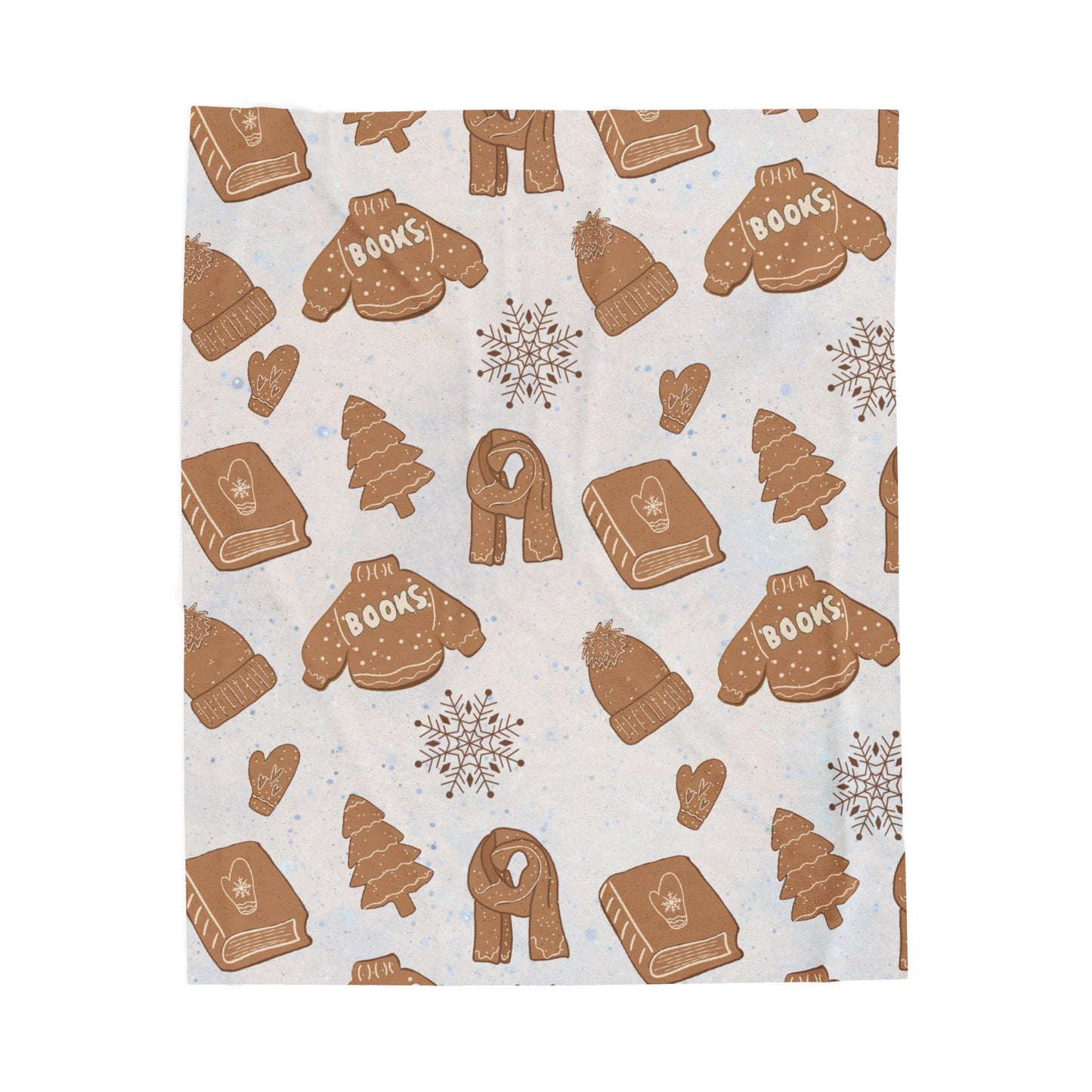 Bookish Gingerbread Velveteen Plush Blanket