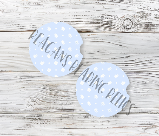 Blue Daisy Ceramic Car Coaster