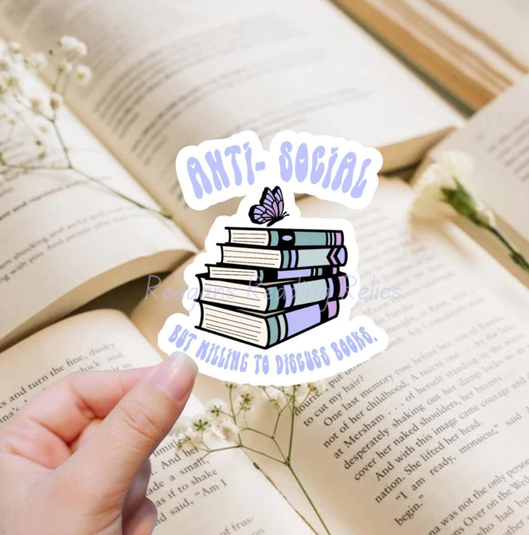 Wholesale Anti-social but willing to discuss books. Sticker