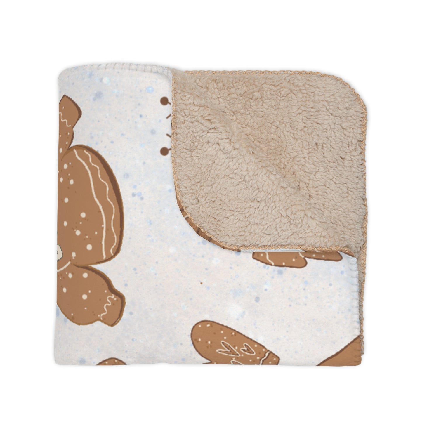 Bookish Gingerbread Tan Sherpa Blanket