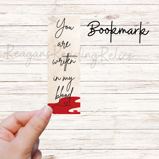 You are written in my blood BloodWing Academy bookmark