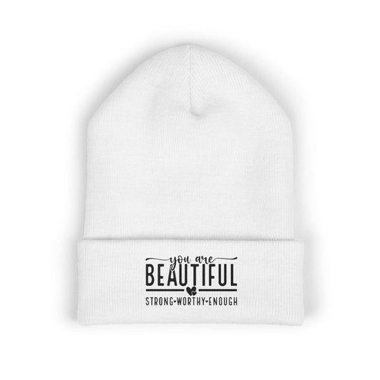 Words of affirmations Classic Cuffed Beanie (Embroidery)