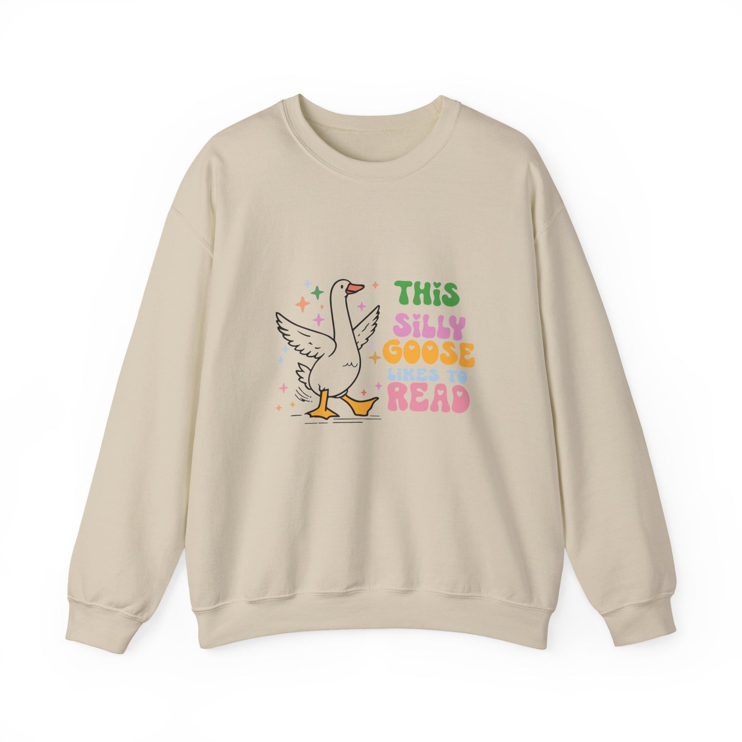 This Silly Goose Likes to Read Unisex Heavy Blend™ Crewneck Sweatshirt