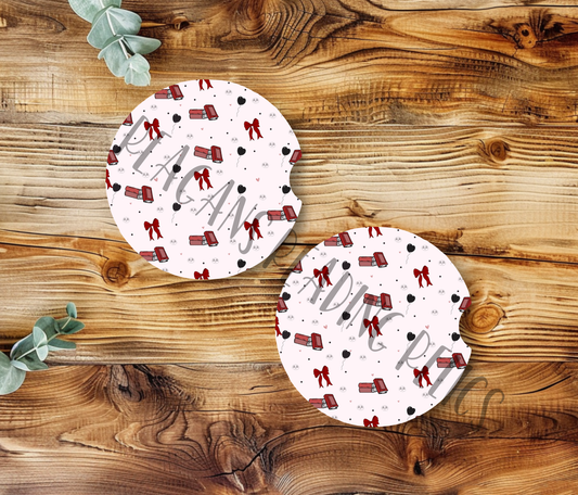Dark Romance Seamless Patterned Ceramic Car Coaster