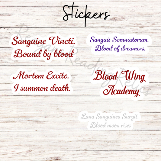 BloodWing Academy House sticker pack