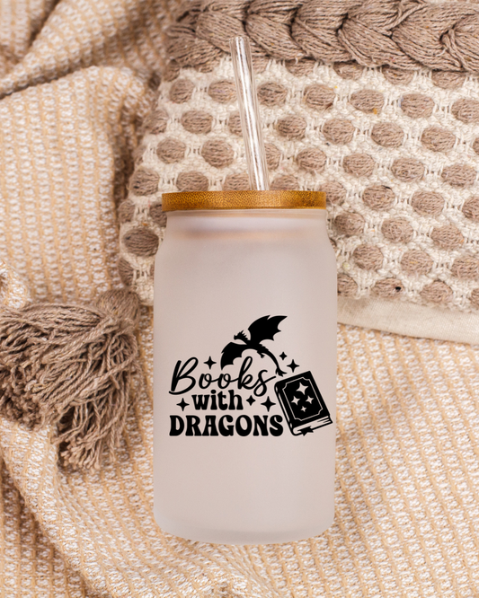 Books with Dragons Frosted Tumbler