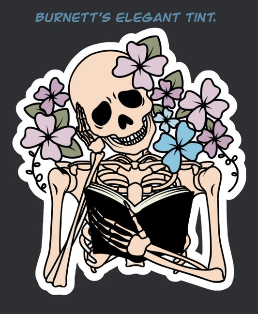 Skeletons with flowers and books sticker pack