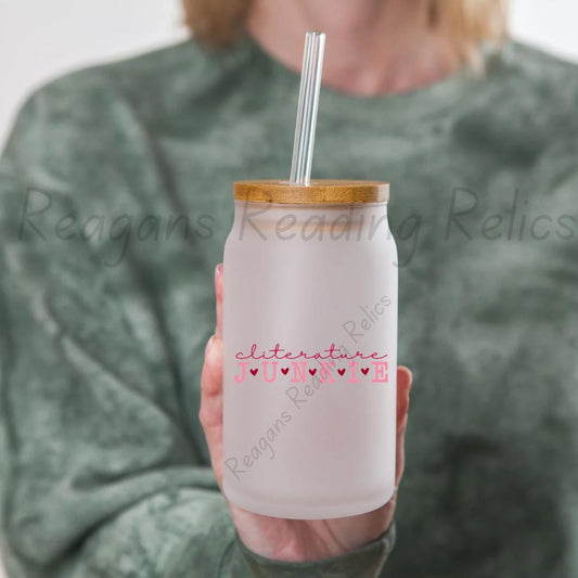 Cliterature Junkie Frosted Tumbler