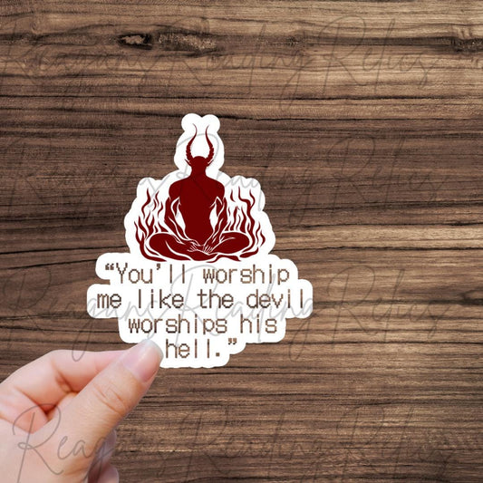 Officially Licensed Devil Worships Hell Sticker