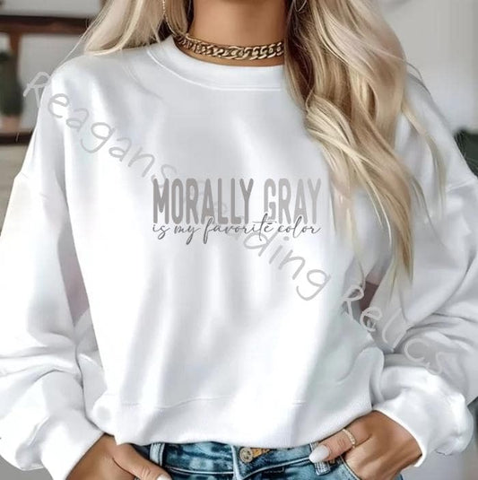 Morally gray is my favorite color Unisex Heavy Blend Crewneck Sweatshirt