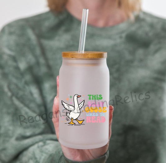 This Silly goose likes to read Frosted Tumbler