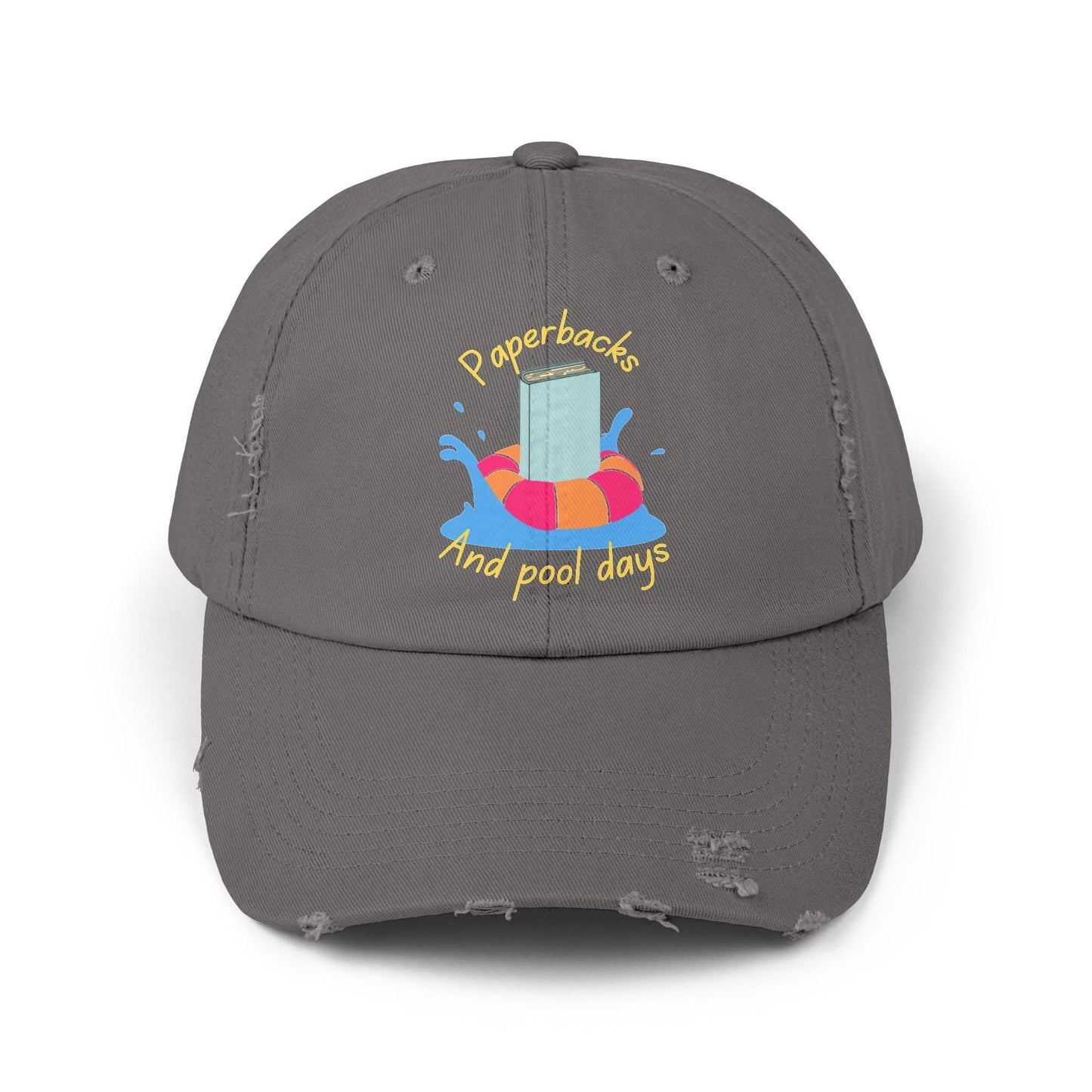 Paperbacks and Pool Days Unisex Distressed Cap