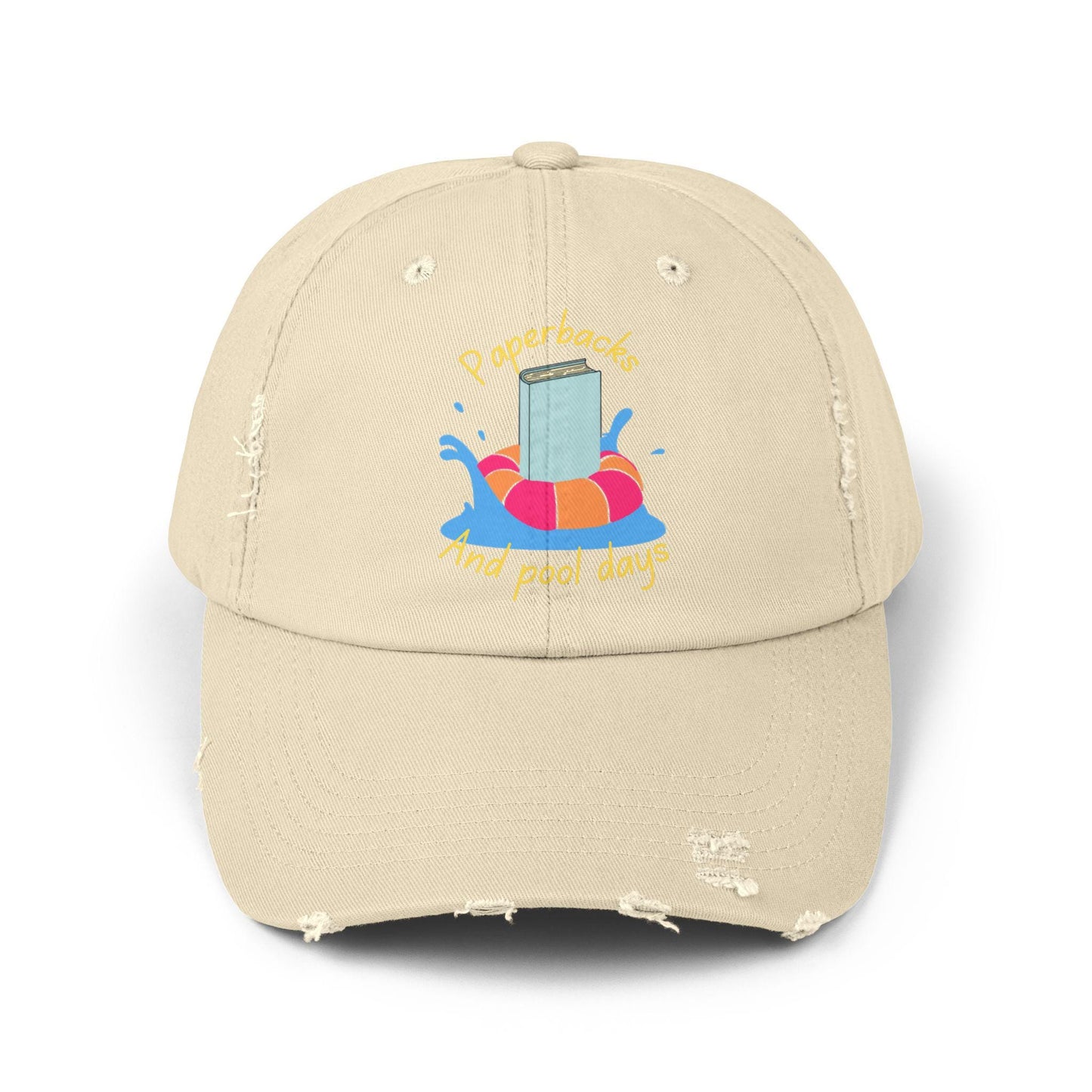 Paperbacks and Pool Days Unisex Distressed Cap