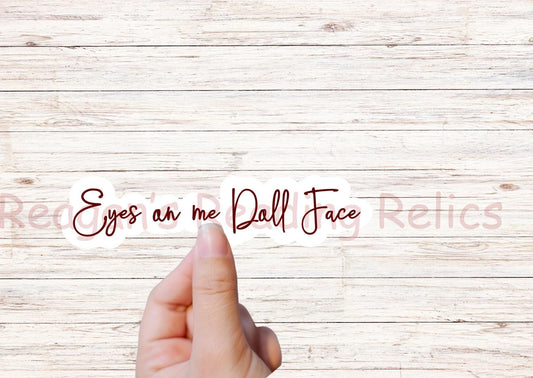 Officially Licensed Eyes on me doll face Sticker