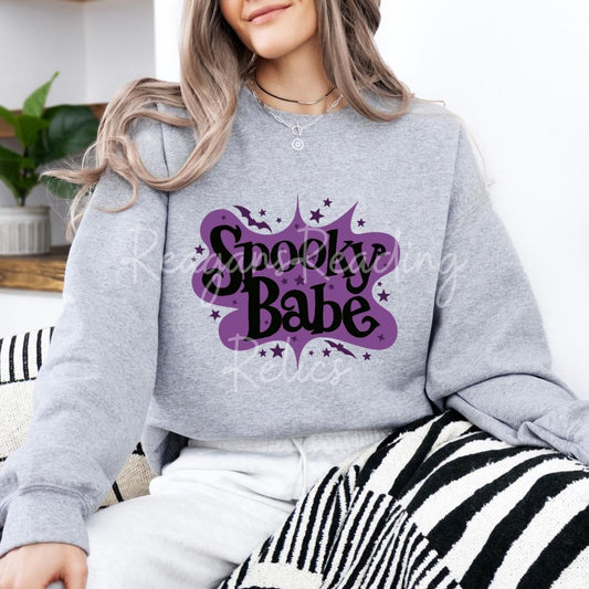 Purple Spooky Babe crew