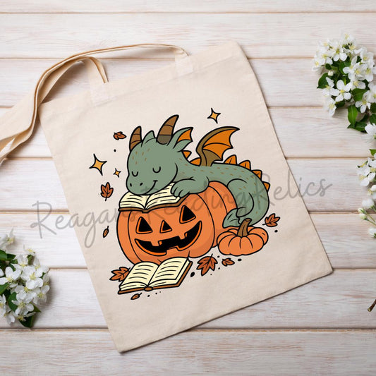 Cozy Sleeping Autumn Dragon Tote